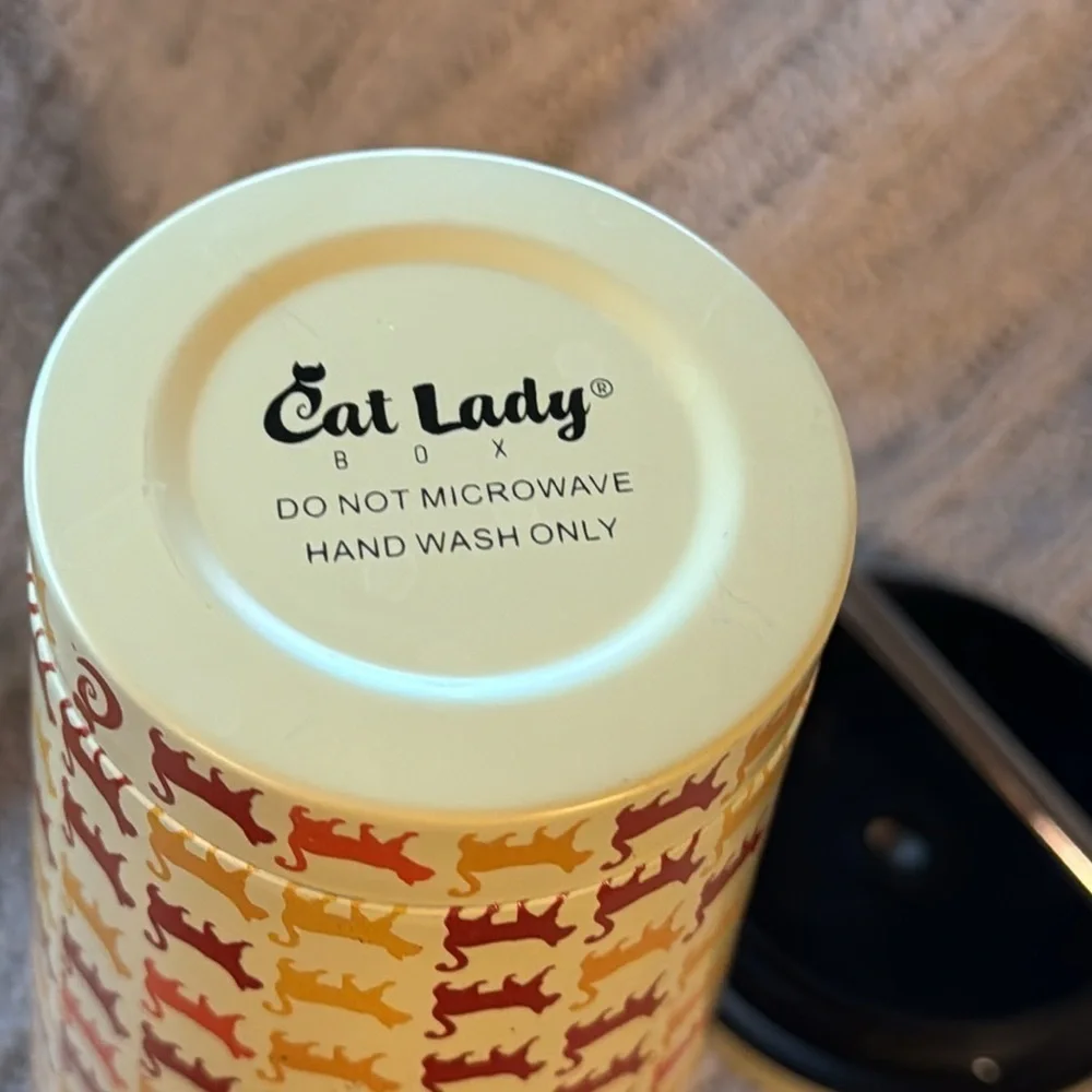 Cat Lady Box Orange Cat Stainless Steel Tumbler-Hot or Cold-Metal Straw Included